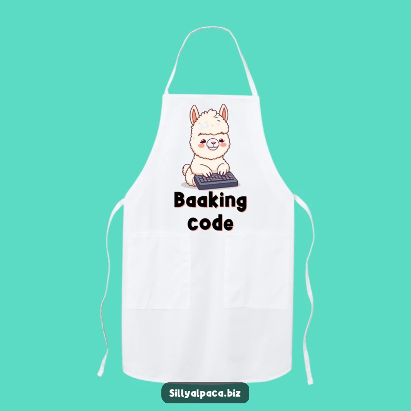 Funny Alpaca Typing Apron: Cook with Code Hilariously