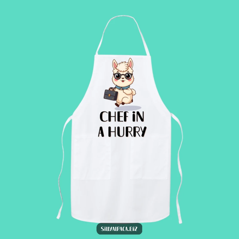 Funny Busy Alpaca Briefcase Apron - Kitchen Hustle Gift