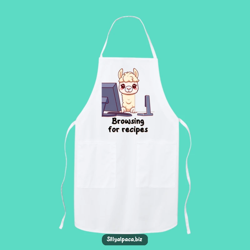 Funny Alpaca Apron: Debugging with Curiosity - Coding & Tech Humor Gift