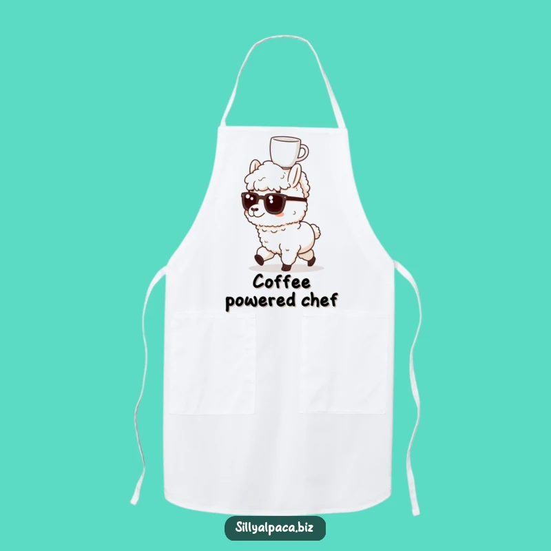 Funny Alpaca Coffee Headstand Apron: Cook with Focus & Fun
