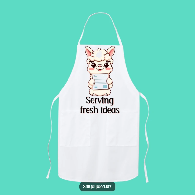 Funny Alpaca Apron: Presenting Success - Kitchen & Office Humor Gift