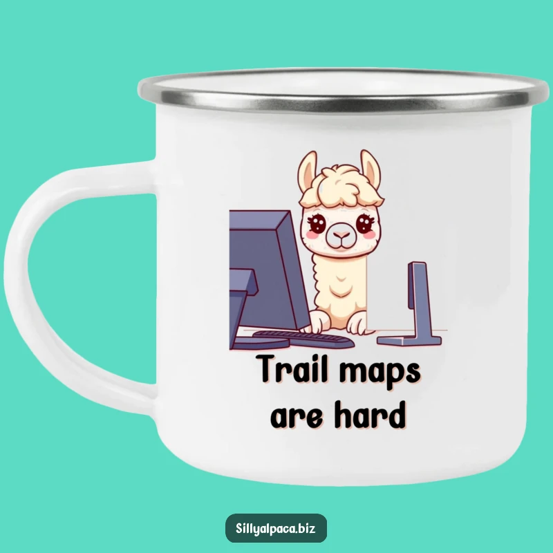 Funny Alpaca Camping Mug: Digital Explorer - Quirky Outdoor Tech Humor Gift