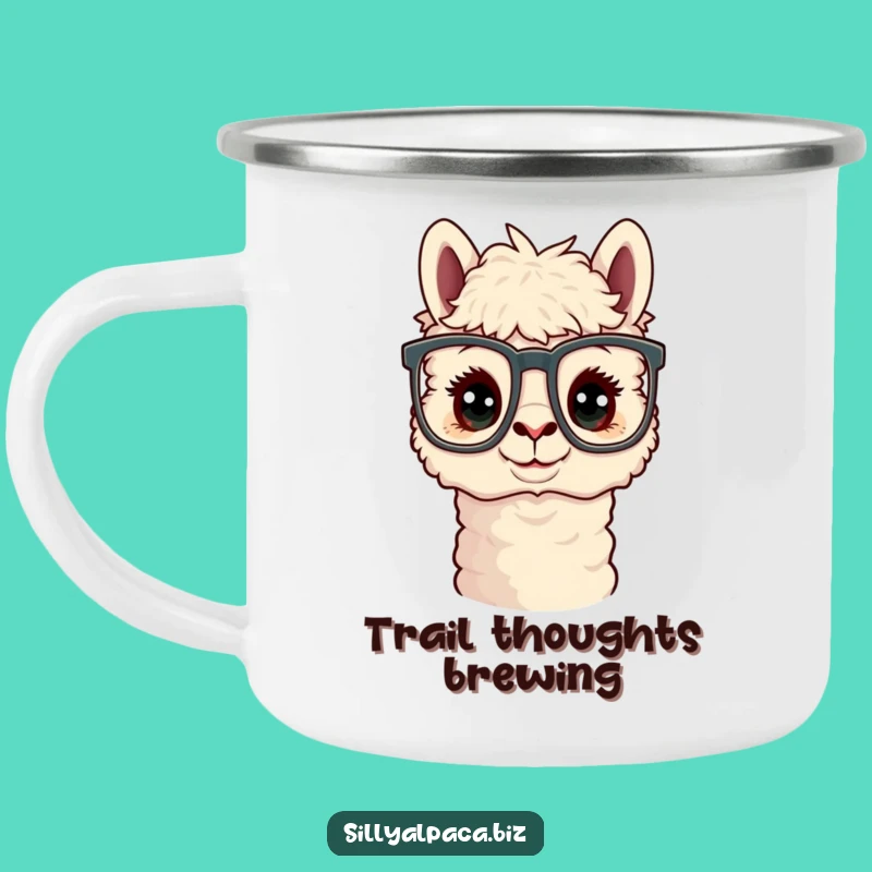 Funny Curious Alpaca Office Glasses Camping Mug - Adventure Intellect Gift