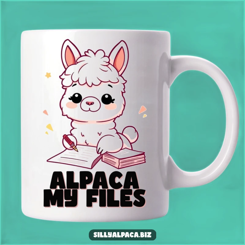 Funny Alpaca Filing Mug: Hilarious Gift for the Organized