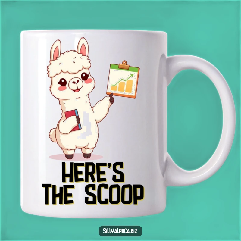 Funny Chart-Pointing Alpaca Mug: Hilarious Gift for Leaders & Planners