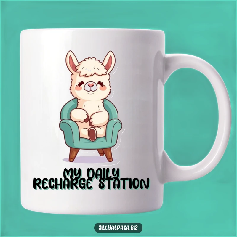 Funny Relaxed Alpaca Mug: Hilarious Lounging Llama Gift for Cozy Moments