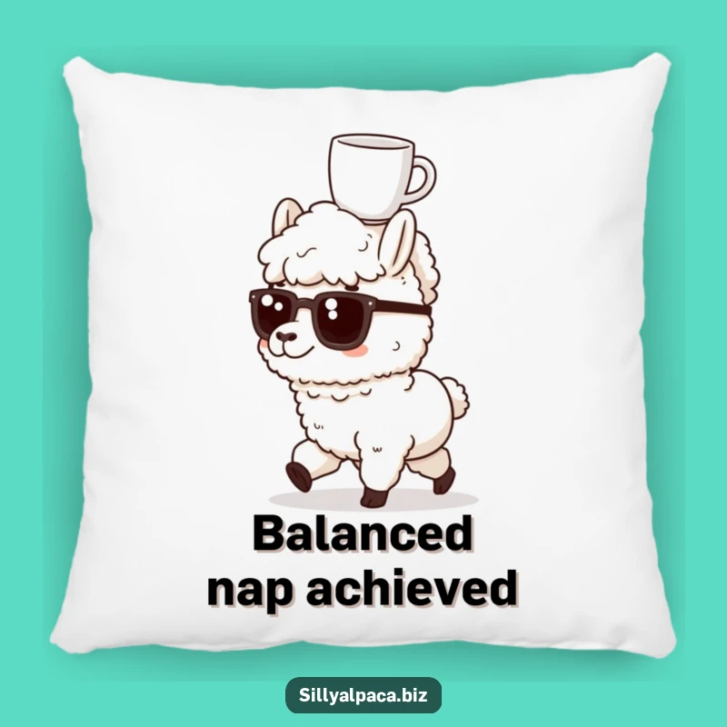 Funny Alpaca Coffee Headstand Pillow: Cozy Comfort with a Motivational Twist