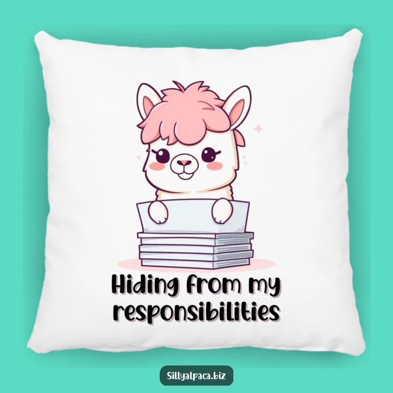 Funny Alpaca Paper Mischief Pillow: Cozy Comfort with a Cheeky Twist