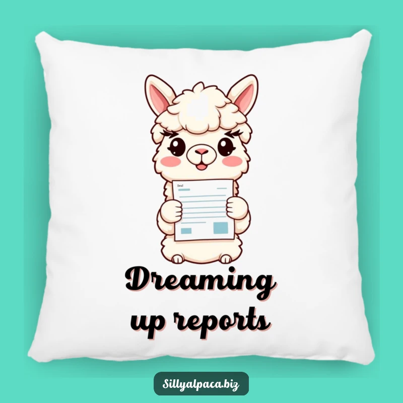Funny Alpaca Pillow: Document Ready Comfort - Soft & Hilarious Office Gift