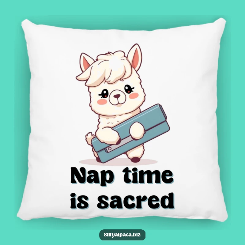 Funny Alpaca Stapler Struggle Pillow: Comfy & Hilarious Home Decor