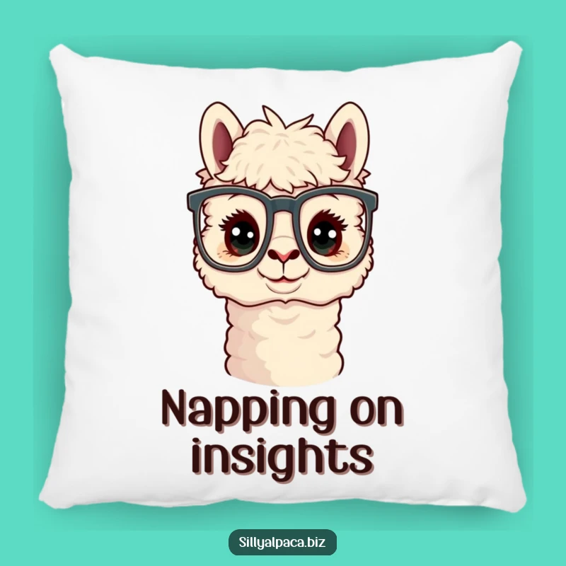 Funny Curious Alpaca Office Glasses Pillow - Cozy Desk Buddy Gift