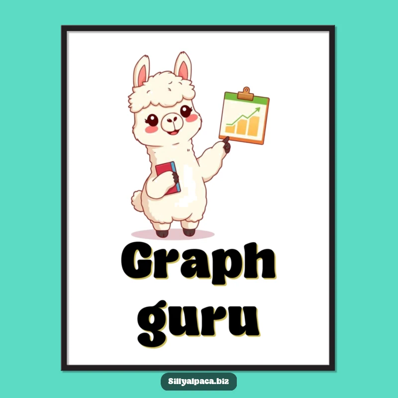 Funny Alpaca Chart Digital Print: Insightful Art for Motivated Spaces