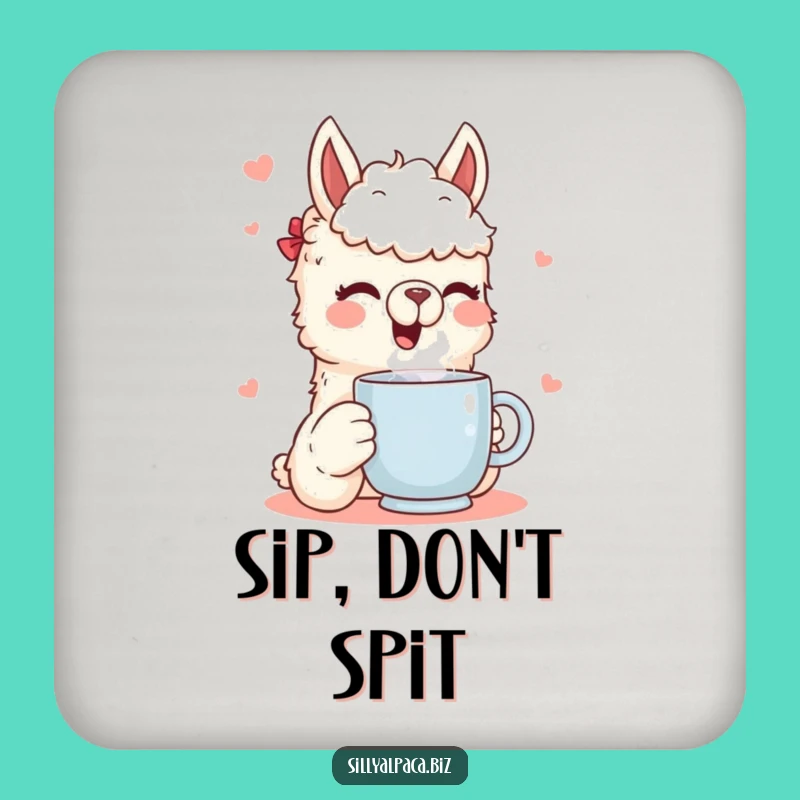 Funny Alpaca Coasters (Set of 4): Drink Protection, Hilarious Decor Gift