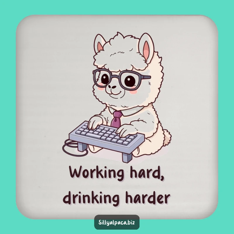 Funny Alpaca Typing Coasters: Protect Surfaces with Professional Humor