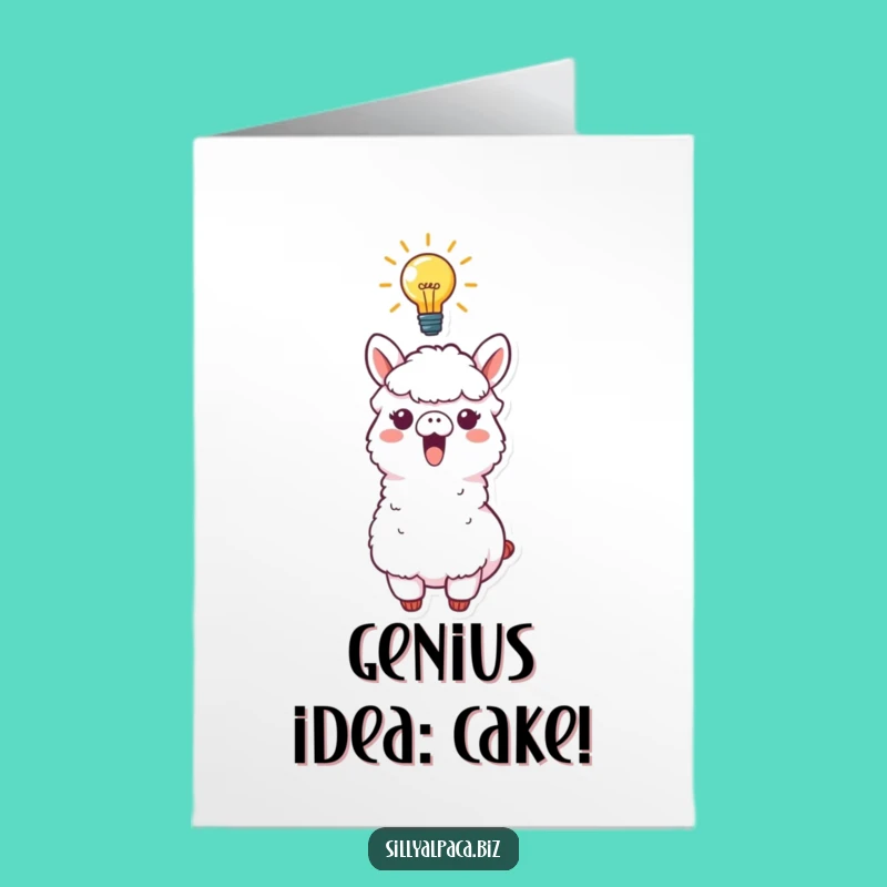 Bright Idea Alpaca Birthday Card Free Printable: Funny Sparky Downloadable Gift for Clever Folks