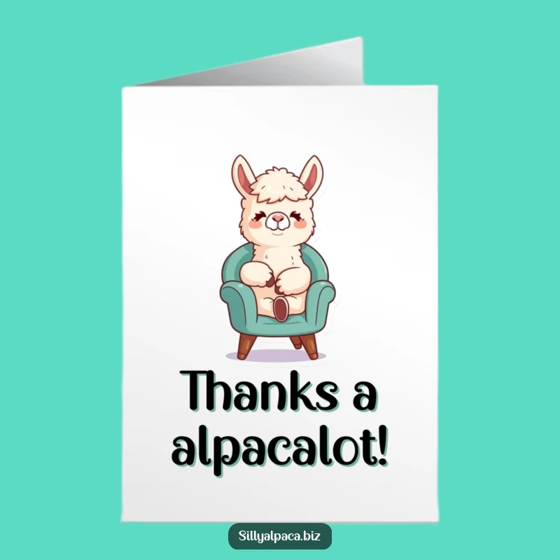 Thank You Alpaca Card Free Printable: Funny Relaxed Design for Easy DIY Gratitude