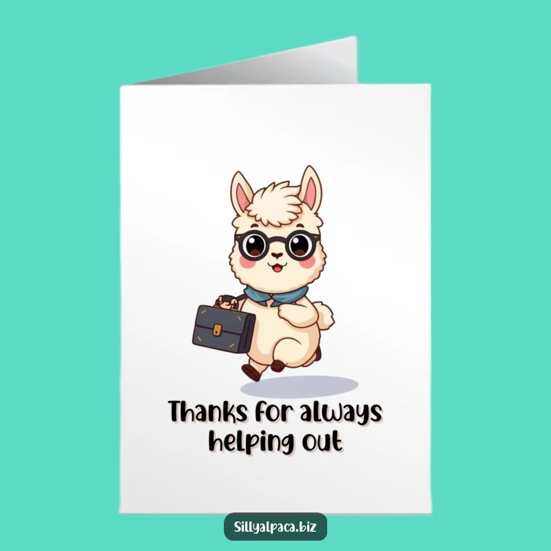 Free Printable Thank You Card: Busy Alpaca Office Funny Downloadable Gift