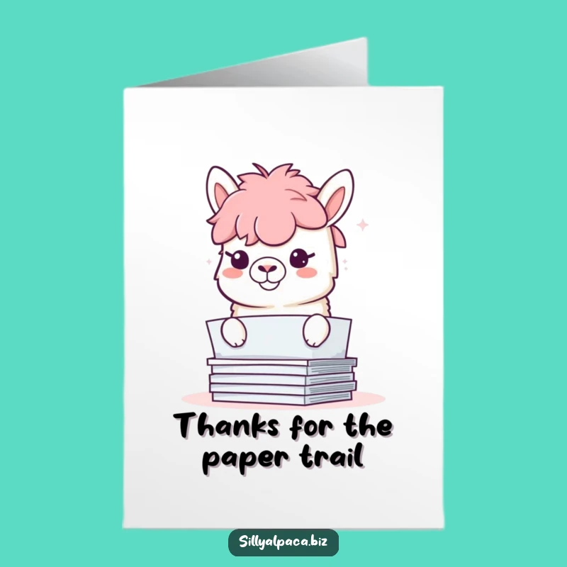 Free Printable Thank You Card: Mischievous Alpaca Paper Thanks Funny Gift