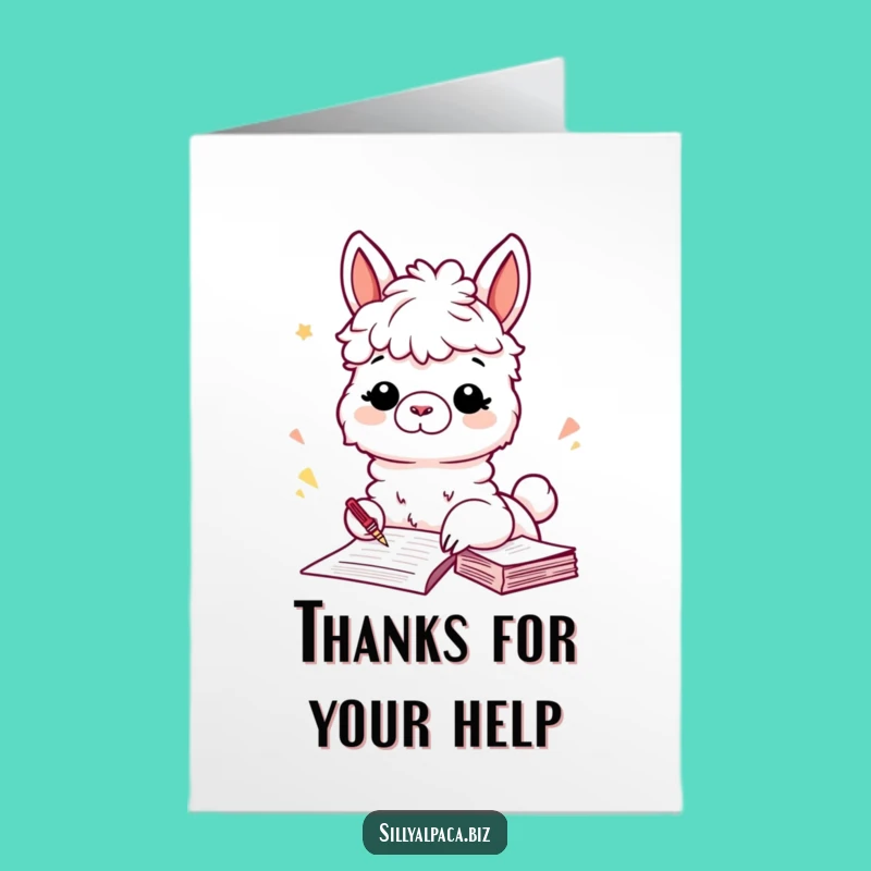 Free Printable Thank You Card: Filing Alpaca Thanks Funny Downloadable