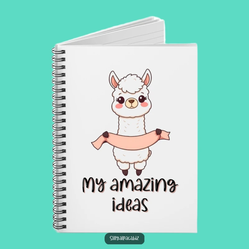 Funny Happy Alpaca Banner Notebook - Journal of Joy Gift