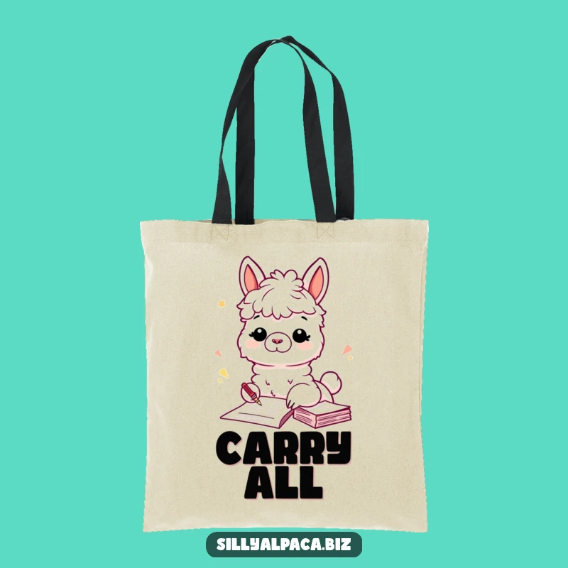 Funny Alpaca Filing Tote Bag: Carry Your Files Hilariously
