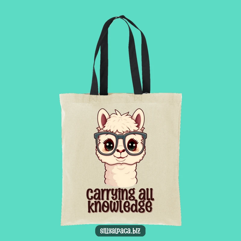 Funny Curious Alpaca Office Glasses Tote Bag - Practical Style Gift